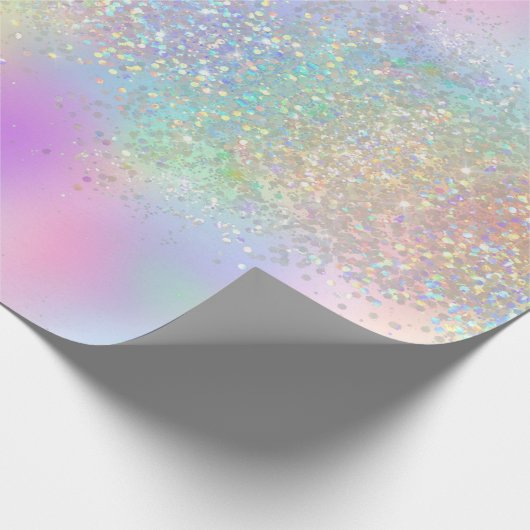 Rainbow Iridescent Folie en holografisch glitter Cadeaupapier (Hoek)