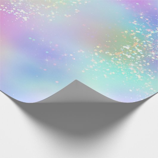 Rainbow Iridescent Folie en holografisch glitter Cadeaupapier (Hoek)