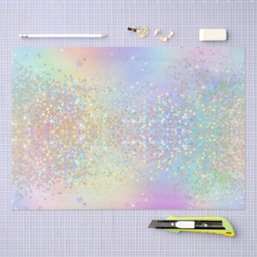 Rainbow Iridescent Folie en holografisch glitter Tissuepapier (Craft)