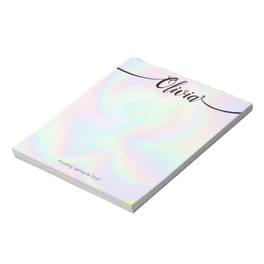 Rainbow Iridescent Handgeschreven Script-kalligraf Notitieblok (Linkerzijde)