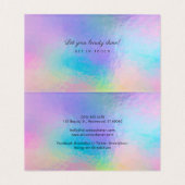 Rainbow Iridescent Holographic Script Manager Visitekaartje (Binnenkant ongevouwen)
