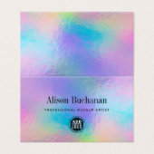 Rainbow Iridescent Holographic Script Manager Visitekaartje (Buitenkant ongevouwen)