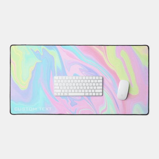 Rainbow Iridescent Large Extended Custom Bureaumat (Keyboard & Muis)