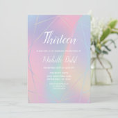 Rainbow Iridescent Pastel Geometrische Verjaardag Kaart (Staand voorkant)