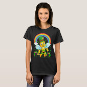 Rainbow Irish Shamrock Bumblebee St Patrick's Day T-shirt (Voorkant volledig)