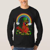 Rainbow Irish Shamrock Cardinal Bird St Patrick's  T-shirt (Voorkant)
