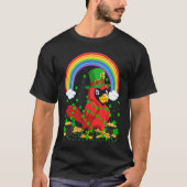 Rainbow Irish Shamrock Cardinal Bird St Patrick's  T-shirt (Voorkant)