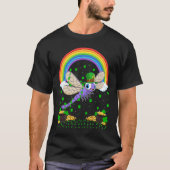 Rainbow Irish Shamrock Dragonfly St Patrick's Day T-shirt (Voorkant)