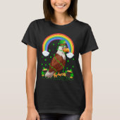 Rainbow Irish Shamrock Hawk Bird St Patrick's Day T-shirt (Voorkant)