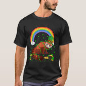Rainbow Irish Shamrock Red Panda St Patrick'S Day T-shirt (Voorkant)