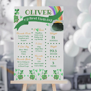 Rainbow Irish Theme Eerste Verjaardag Mijlpaal Poster