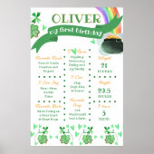 Rainbow Irish Theme Eerste Verjaardag Mijlpaal Poster (Voorkant)