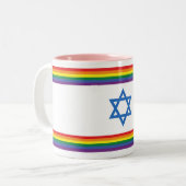 Rainbow Israel Pride Flag Small Tweekleurige Koffiemok (Voorkant links)