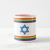 Rainbow Israel Pride Flag Small Tweekleurige Koffiemok (Center)