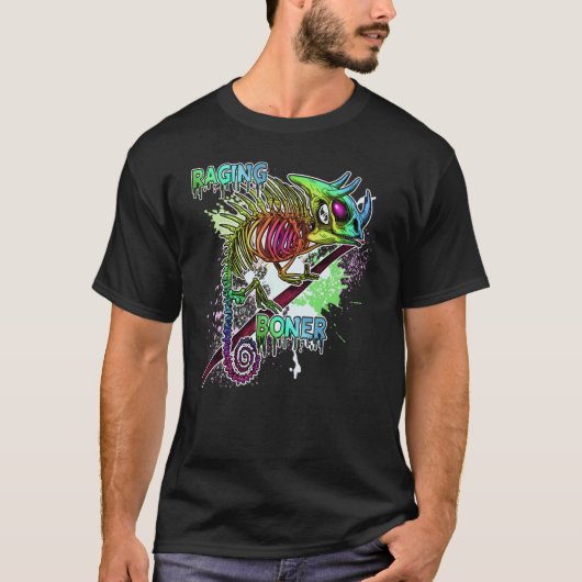 Rainbow Jackson's Chameleon Skeleton Raging T-shirt (Voorkant)