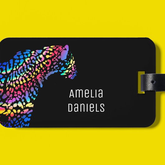 Rainbow Jaguar gepersonaliseerd Bagagelabel