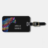 Rainbow Jaguar gepersonaliseerd Bagagelabel (Voorkant horizontaal)