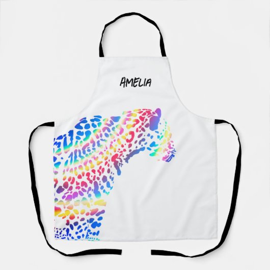 Rainbow Jaguar gepersonaliseerd Schort (Voorkant)