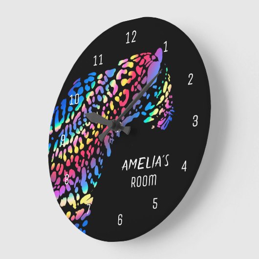 Rainbow Jaguar gepersonaliseerde klok (Hoek)