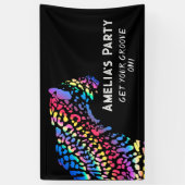 Rainbow Jaguar Gepersonaliseerde Partij Spandoek (Verticaal)