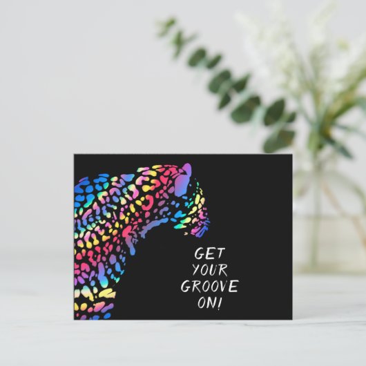 Rainbow Jaguar Party Uitnodiging (Staand voorkant)