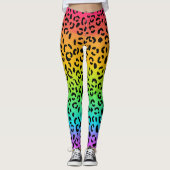 Rainbow Jaguar Spots Animal Print Leggings (Voorkant)