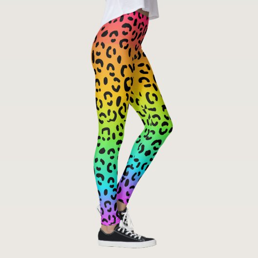 Rainbow Jaguar Spots Animal Print Leggings (Rechts)