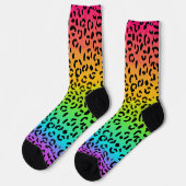 Rainbow Jaguar Spots Animal Print Sokken (Links)
