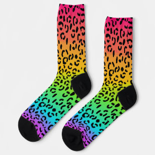 Rainbow Jaguar Spots Animal Print Sokken