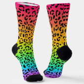 Rainbow Jaguar Spots Animal Print Sokken (Gebogen)