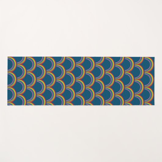 Rainbow Japanse Fan Yogamat (Voorkant (horizontaal))