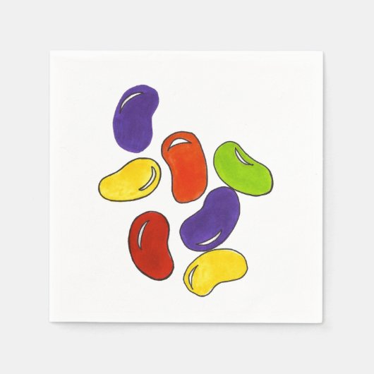 Rainbow Jelly Bean Beans Snoep Pasen Napkins Servetten (Voorkant)