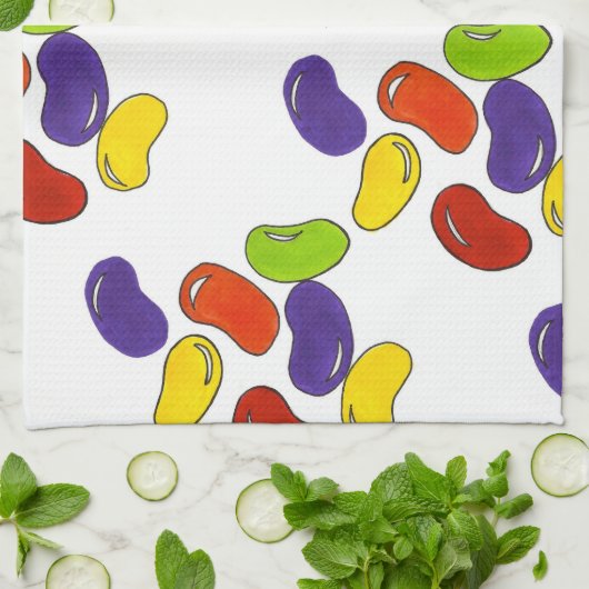 Rainbow Jelly Bean Easter Basket Snoep Behandeling Theedoek (Gevouwen)