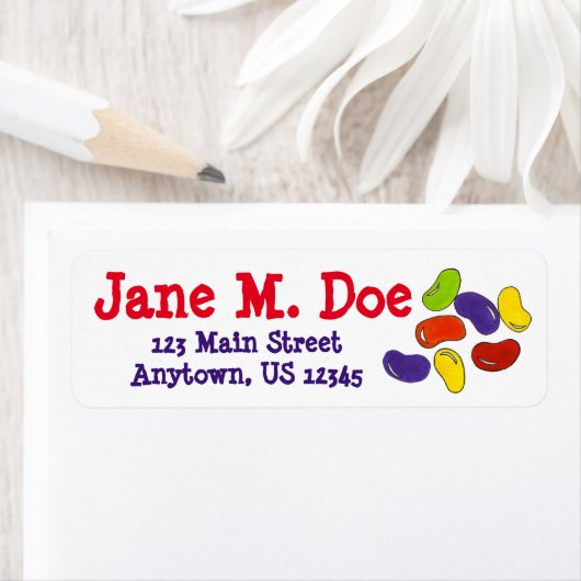 Rainbow Jelly Beans Jellybean PaasSnoep Etiket (Insitu)