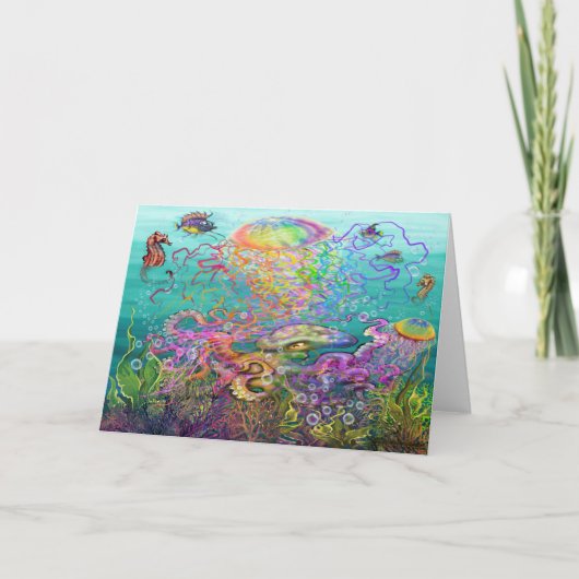 Rainbow Jellyfish Card Kaart (Voorkant)