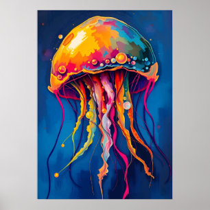Rainbow Jellyfish Dream – Psychedelische Ocean Glo Poster