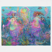 Rainbow Jellyfish Mermaid Dresses Fleece Blanket Deken (Voorkant (Horizontaal))