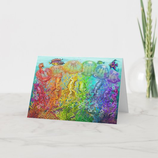 Rainbow Jellyfish Squids Kaart (Voorkant)