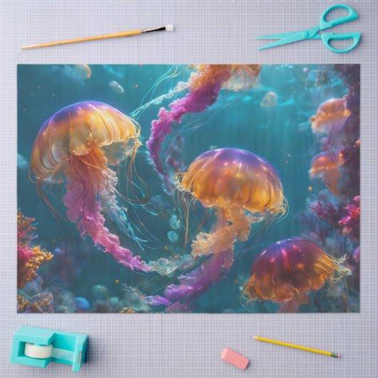 Rainbow Jellyfish Tissue Paper Tissuepapier (Craft)