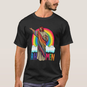 Rainbow Jesus Ah Mannen T-shirt