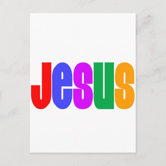 Rainbow Jesus Briefkaart (Voorkant)