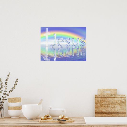Rainbow Jesus Cross Poster (Keuken)
