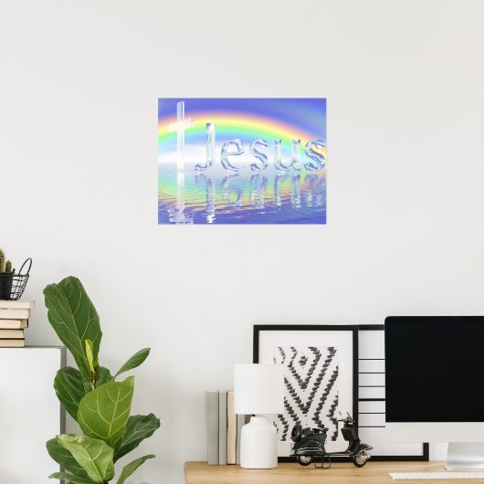 Rainbow Jesus Cross Poster (Thuiskantoor)