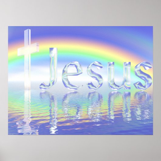 Rainbow Jesus Cross Poster (Voorkant)