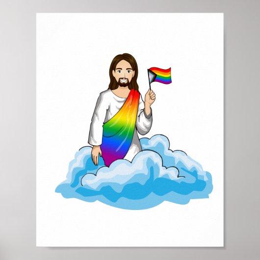 Rainbow Jesus Progress Flag Poster (Voorkant)