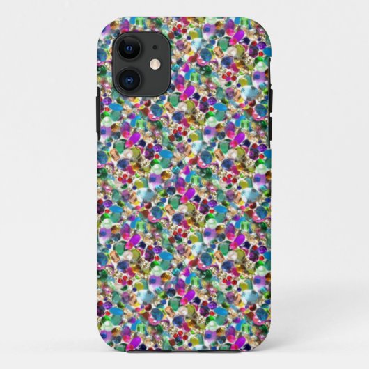 Rainbow Jewel Rhinestone Graphic Bling iPhone Case (Achterkant)
