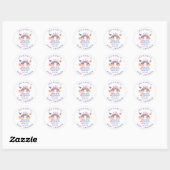 Rainbow Joy Baby shower Favor Ronde Sticker (Vel)