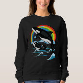 Rainbow & Jumping Orca Killer Whale Trui (Voorkant)