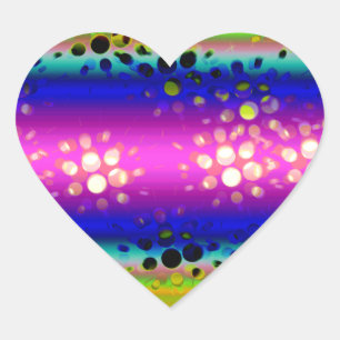 Rainbow Kaleidoscope Dotted Bursts Pattern Hart Sticker