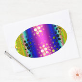 Rainbow Kaleidoscope Dotted Bursts Pattern Ovale Sticker (Envelop)